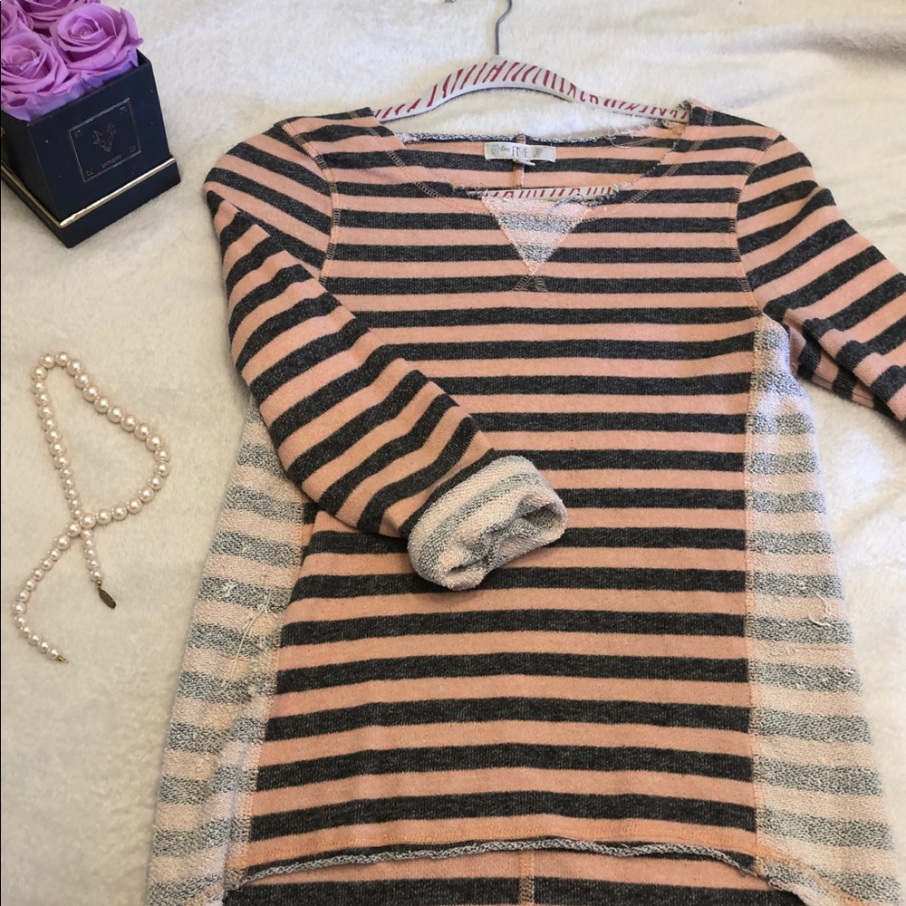 Pink and grey striped sweater!